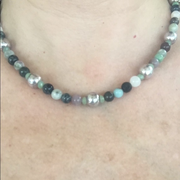 Stone and SS 925 necklace and earrings set - Picture 5 of 9